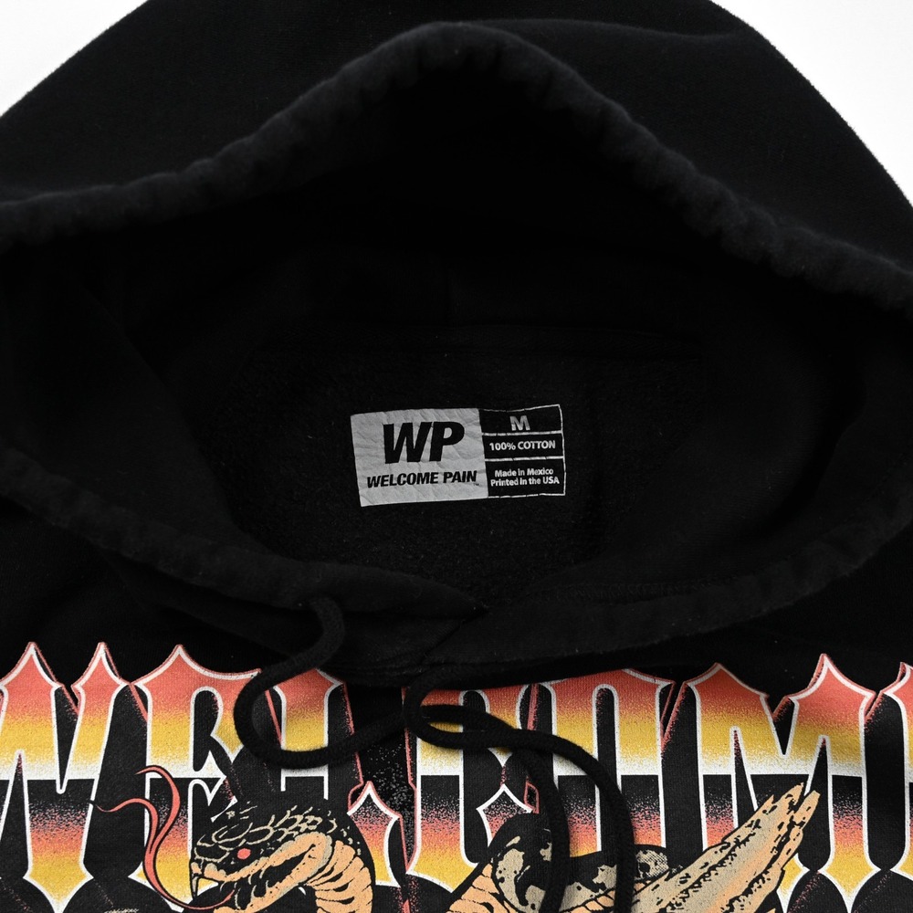 Welcome Pain Men's Hoodie Sweatshirt Medium Skulls Snakes Eagle‎ Heavyweight - Picture 7 of 9